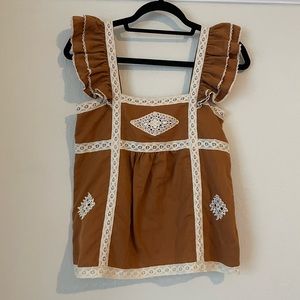 Sézane Blouse - Burnt Orange